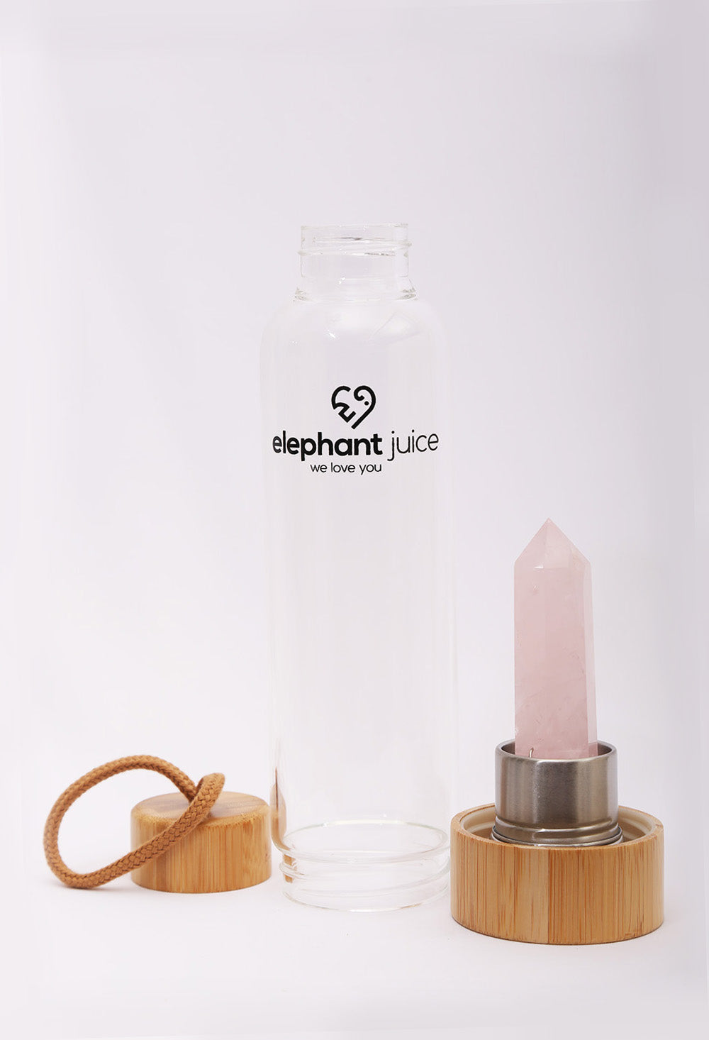 Rose Quartz Crystal Infused Water Bottle
